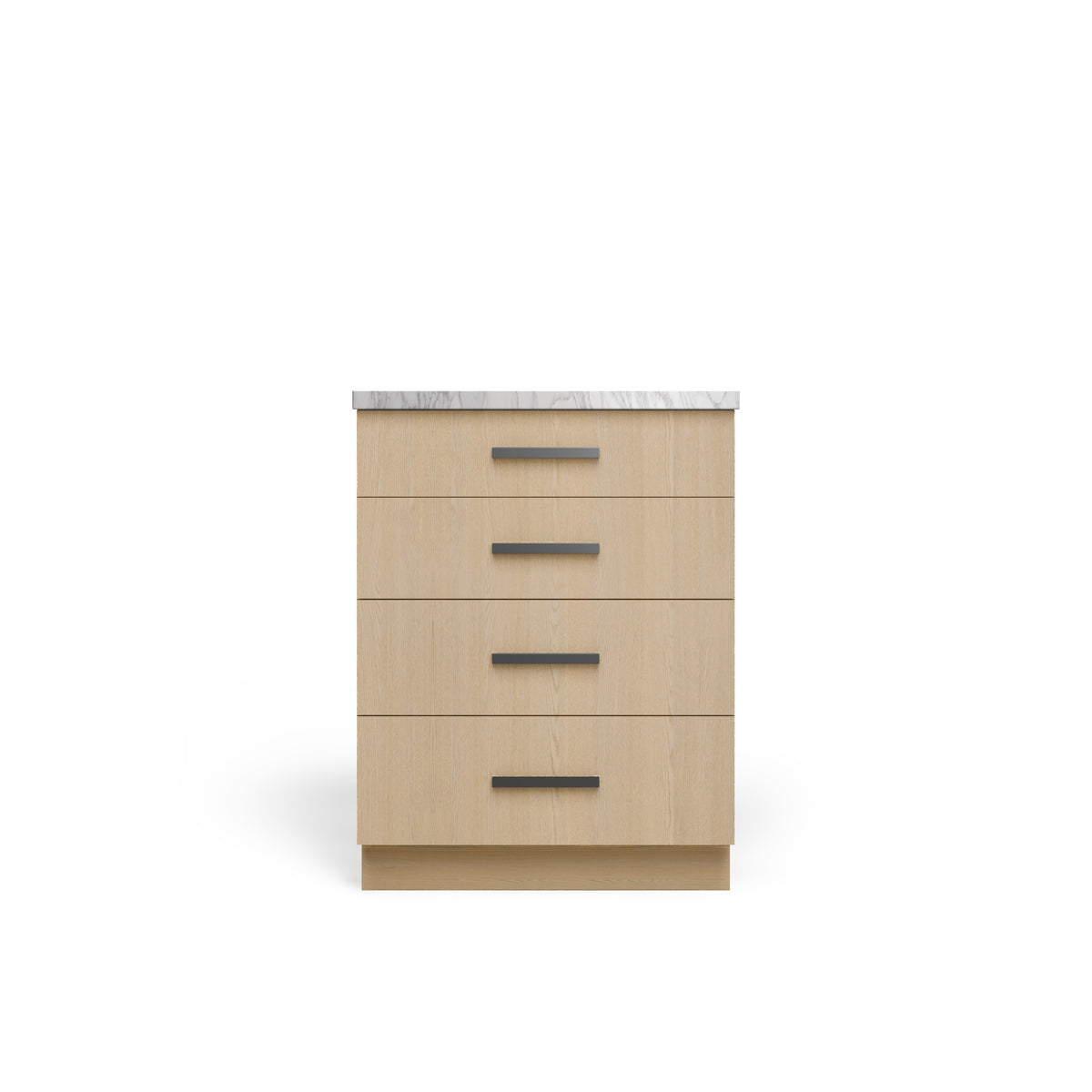4 Drawer Base Cabinet, Desert Oak, Matte Black