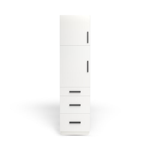 Linen Cabinet 2D 3DWS, Alabaster Matte, Matte Black