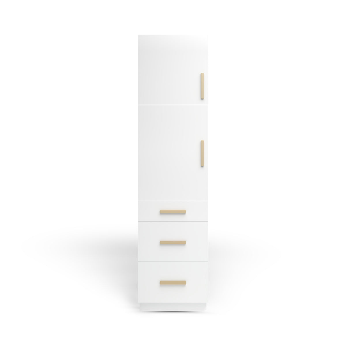 Linen Cabinet 2D 3DWS, Arctic Matte, Satin Gold