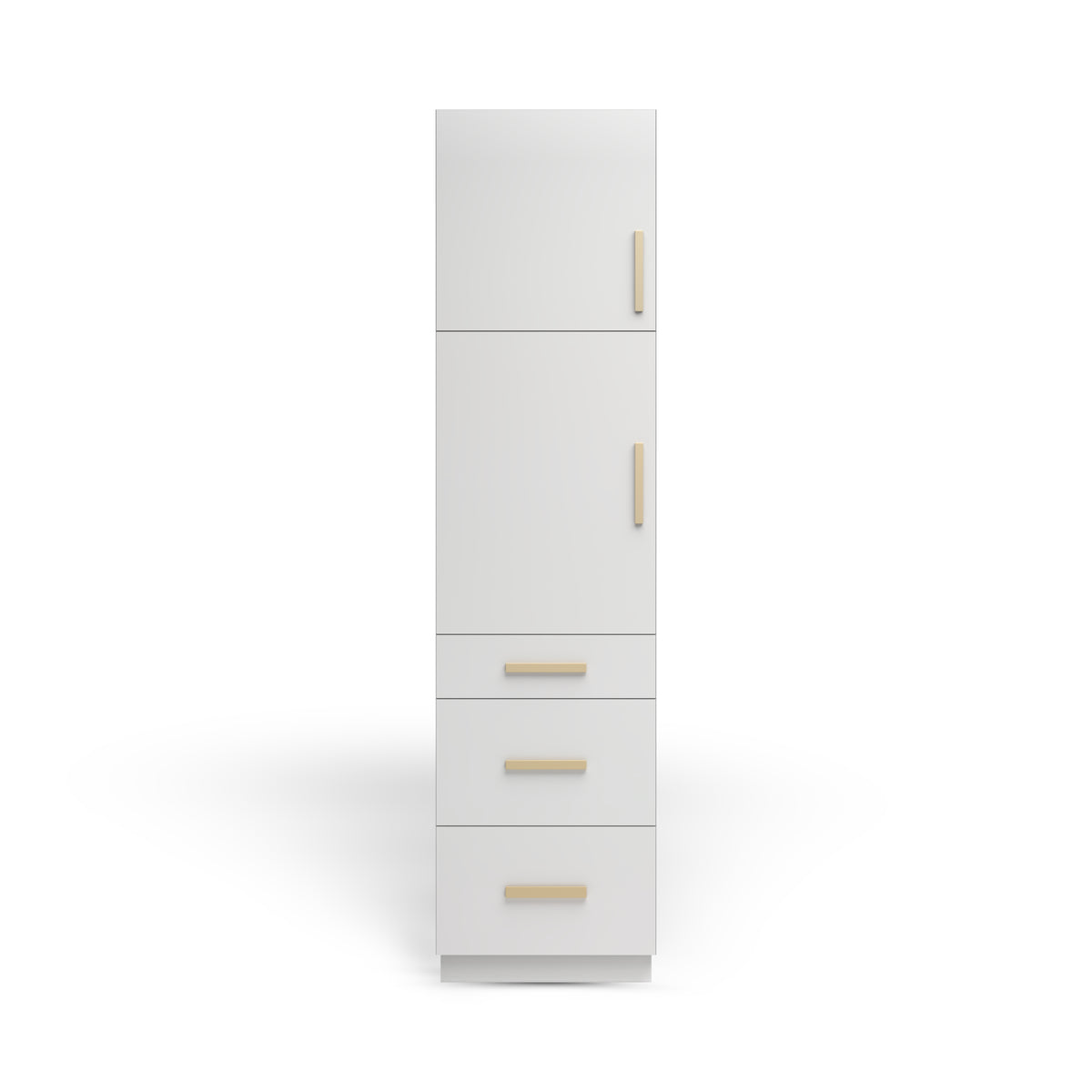 Linen Cabinet 2D 3DWS, Ash Matte, Satin Gold