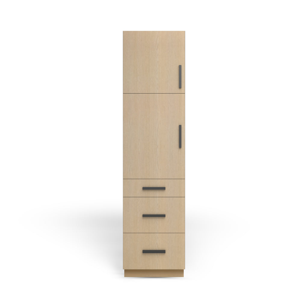 Linen Cabinet 2D 3DWS, Desert Oak, Matte Black