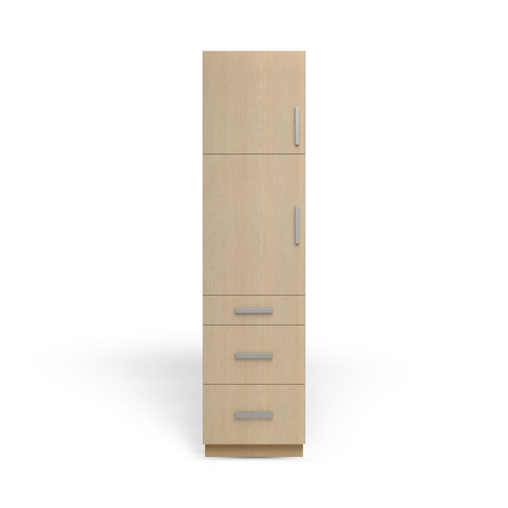 Linen Cabinet 2D 3DWS, Desert Oak, Polished Chrome