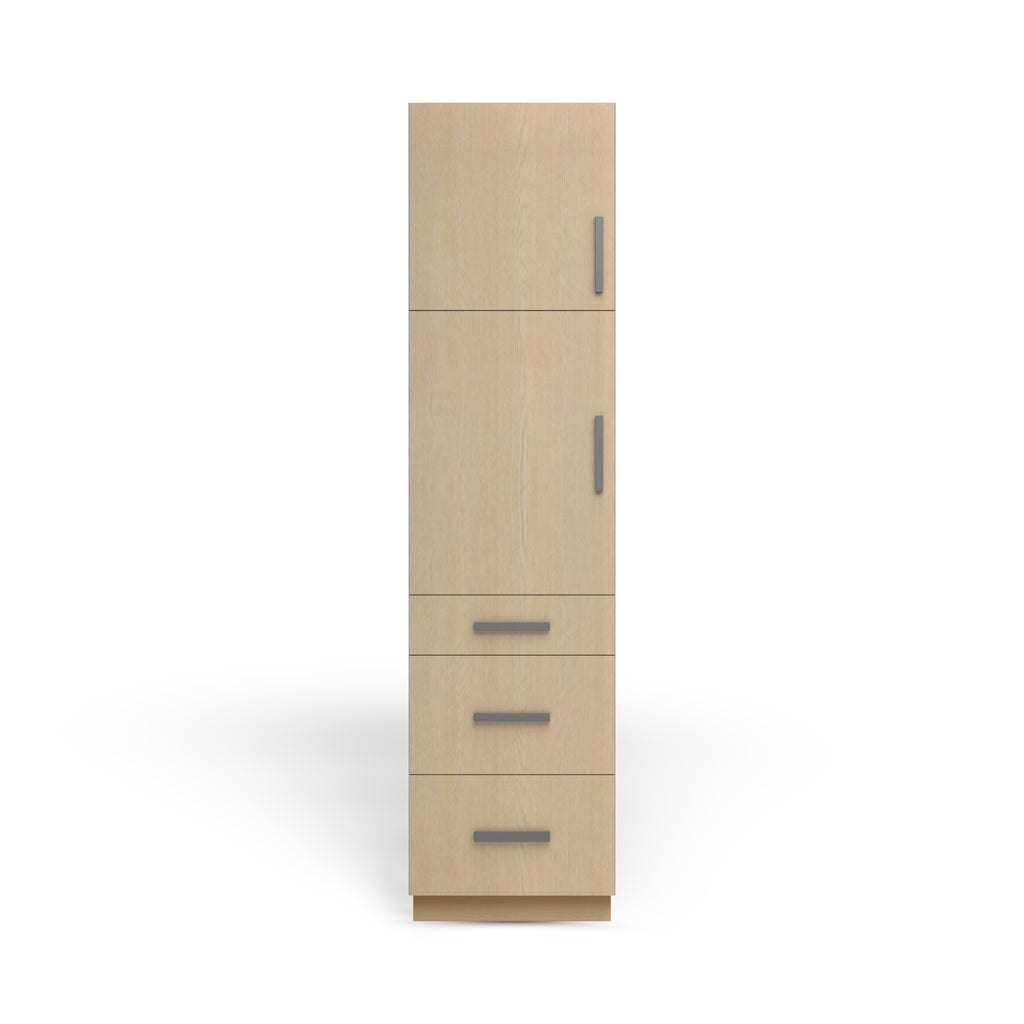 Linen Cabinet 2D 3DWS, Desert Oak, Satin Nickel