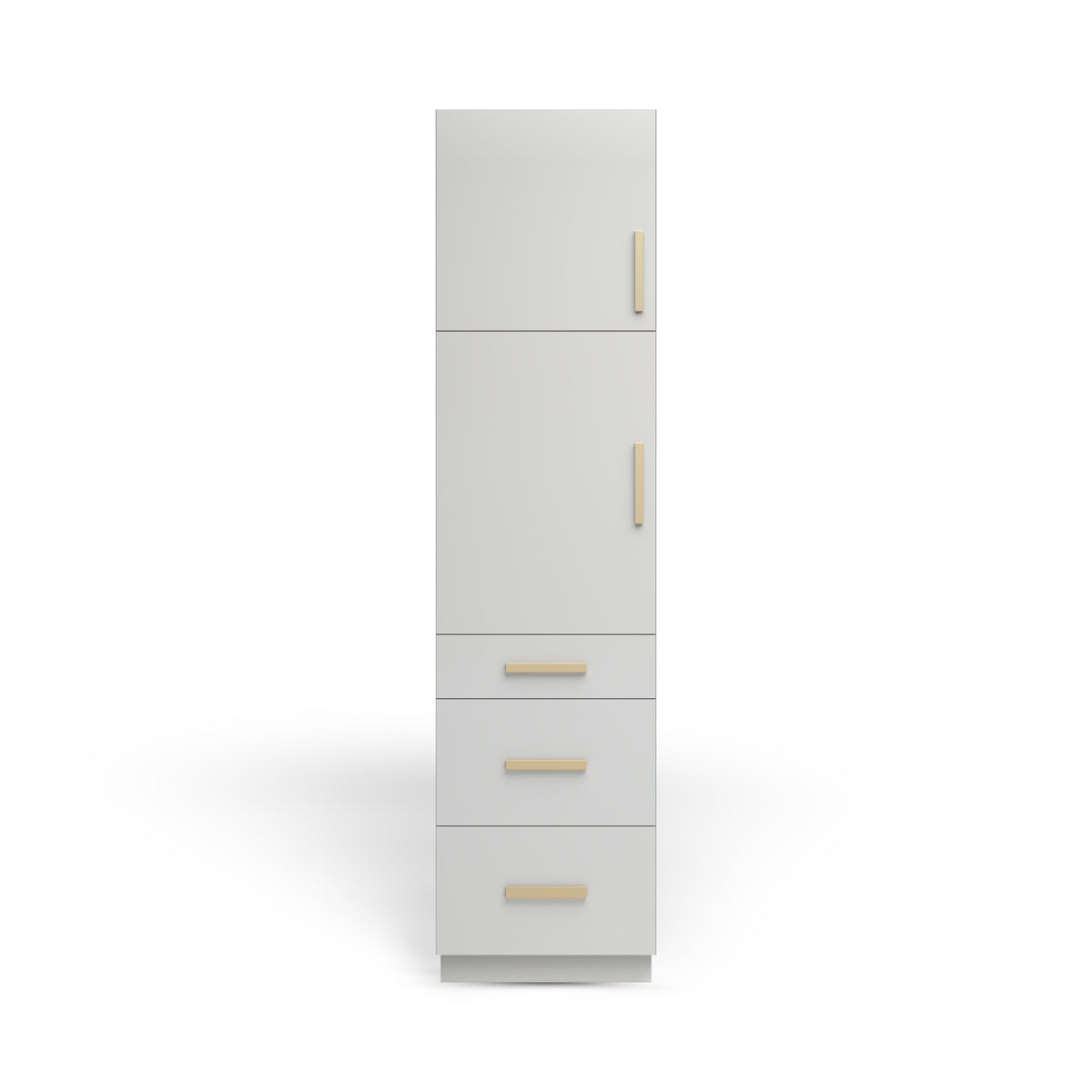 Linen Cabinet 2D 3DWS, Dove Matte, Satin Gold