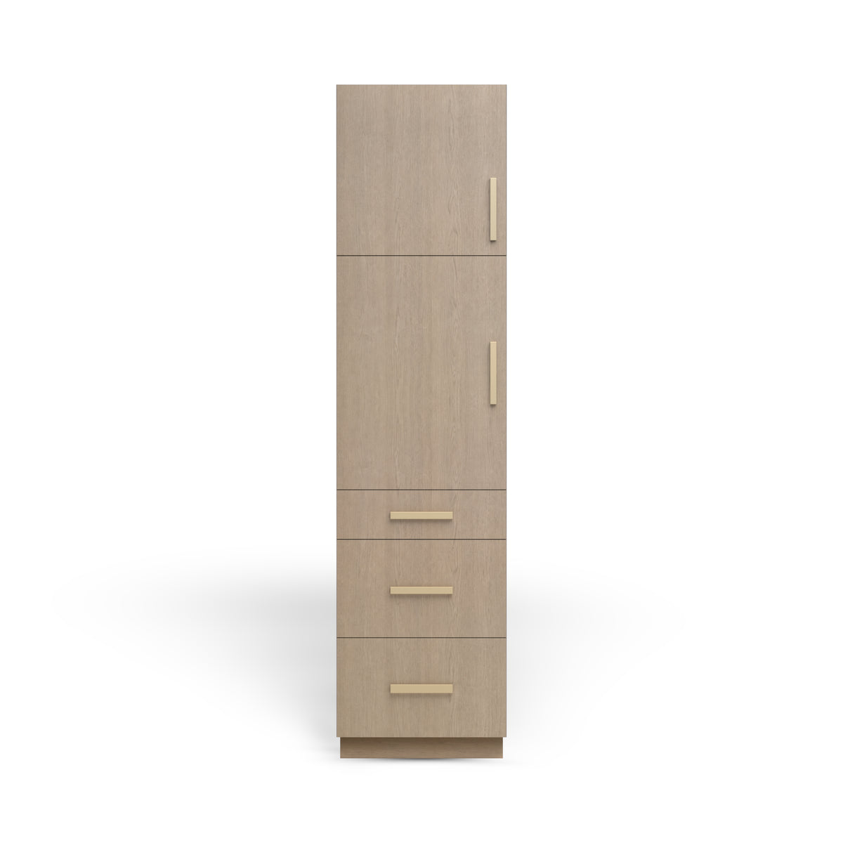 Linen Cabinet 2D 3DWS, Manhattan Oak, Satin Gold