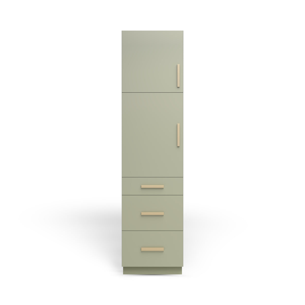 Linen Cabinet 2D 3DWS, Rainforest Matte, Satin Gold