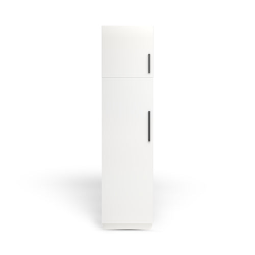 Linen Cabinet 2D, Alabaster Matte, Matte Black