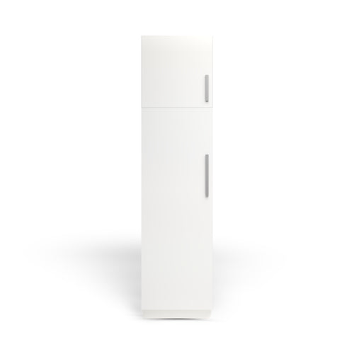Linen Cabinet 2D, Alabaster Matte, Polished Chrome