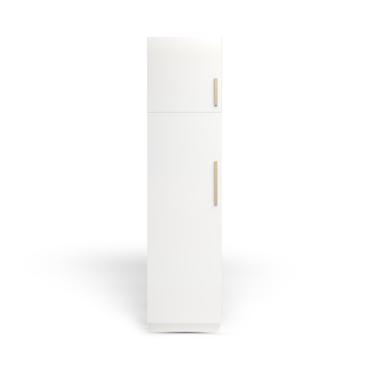 Linen Cabinet 2D, Alabaster Matte, Satin Gold