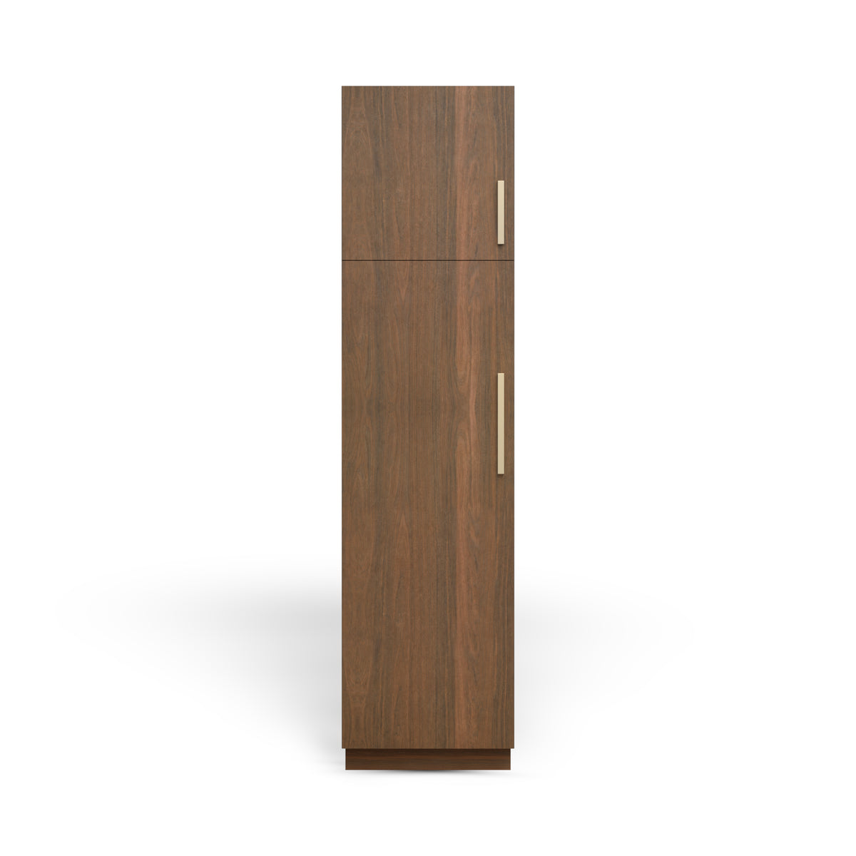 Linen Cabinet 2D, Pure Walnut, Satin Gold