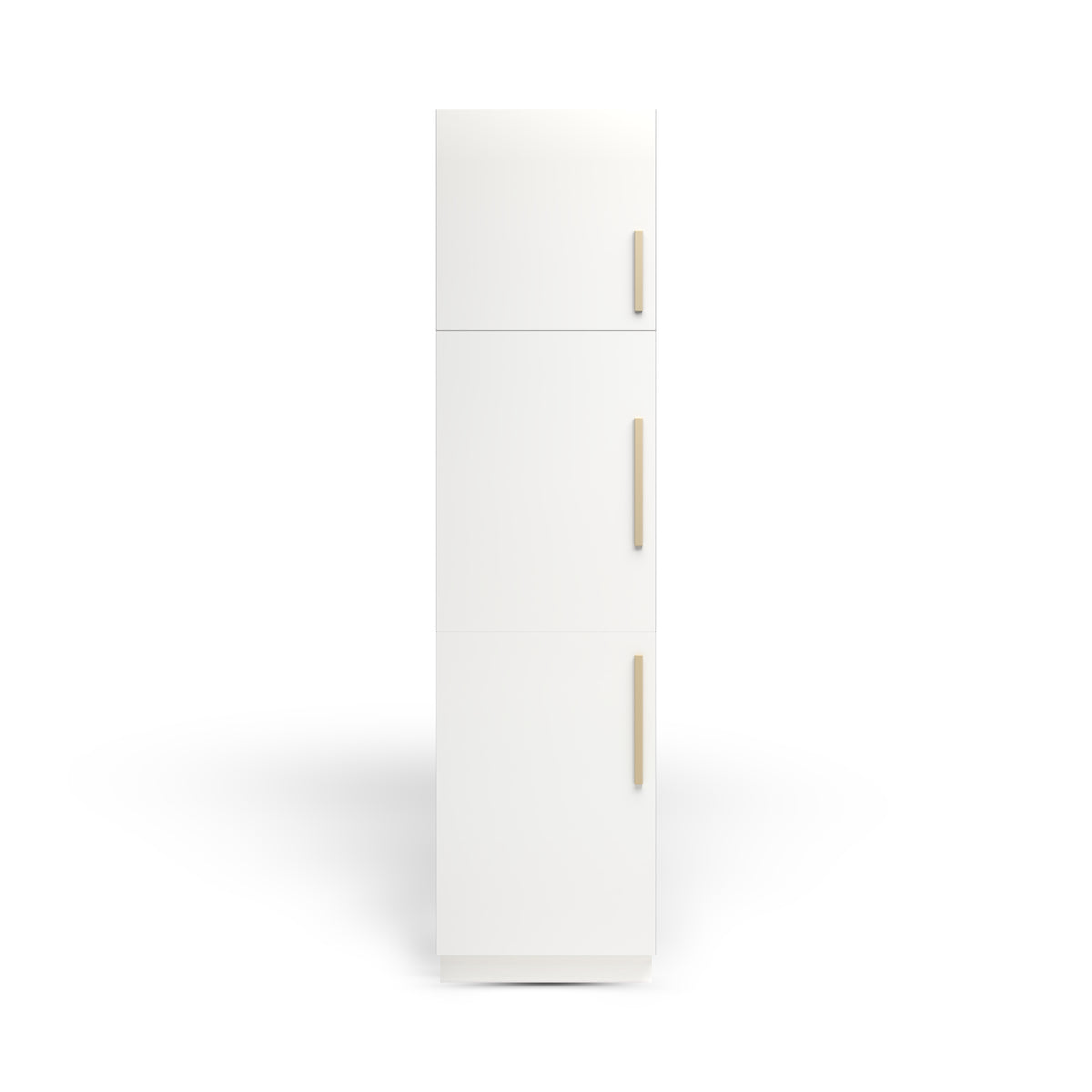 Linen Cabinet 3D, Alabaster Matte, Satin Gold