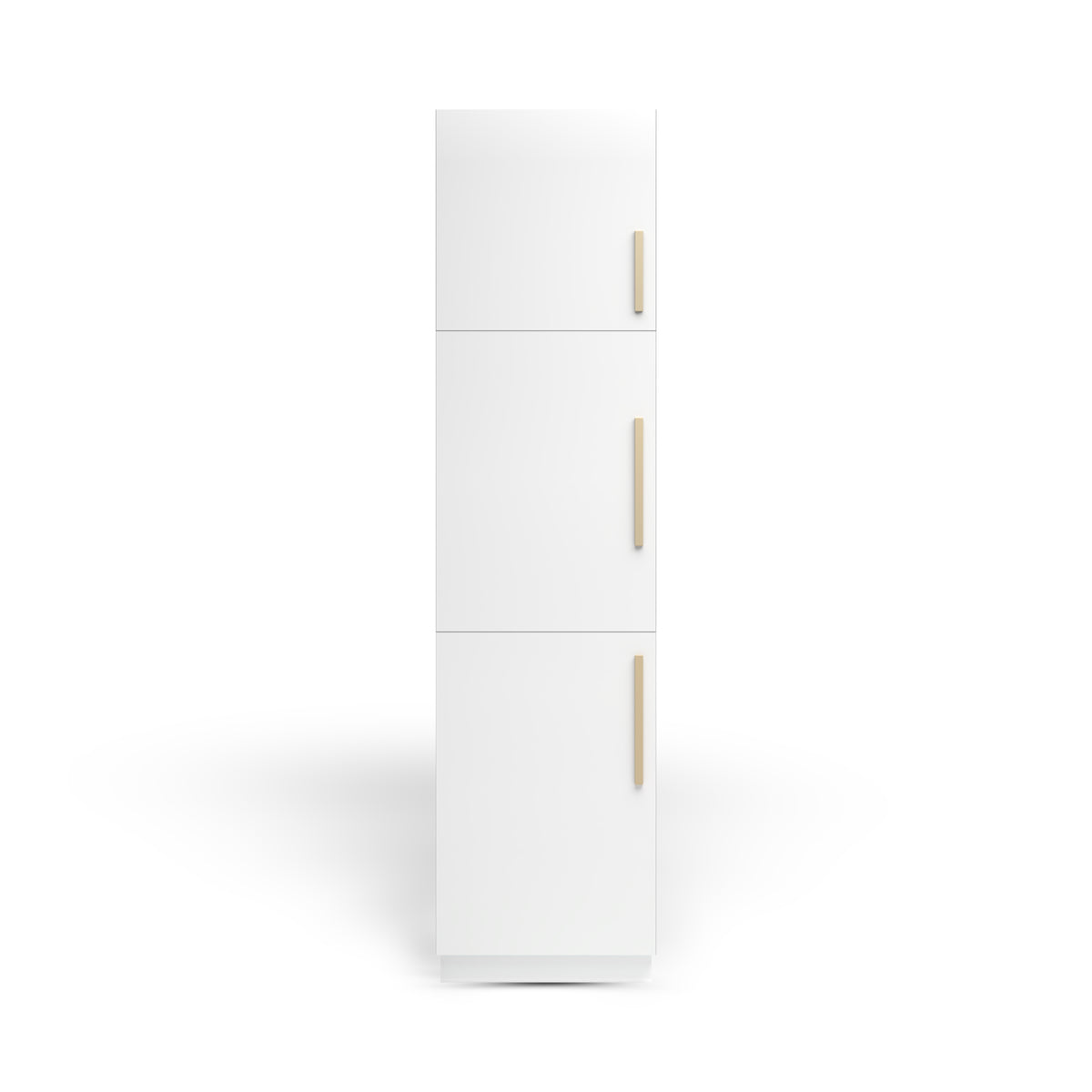 Linen Cabinet 3D, Arctic Matte, Satin Gold
