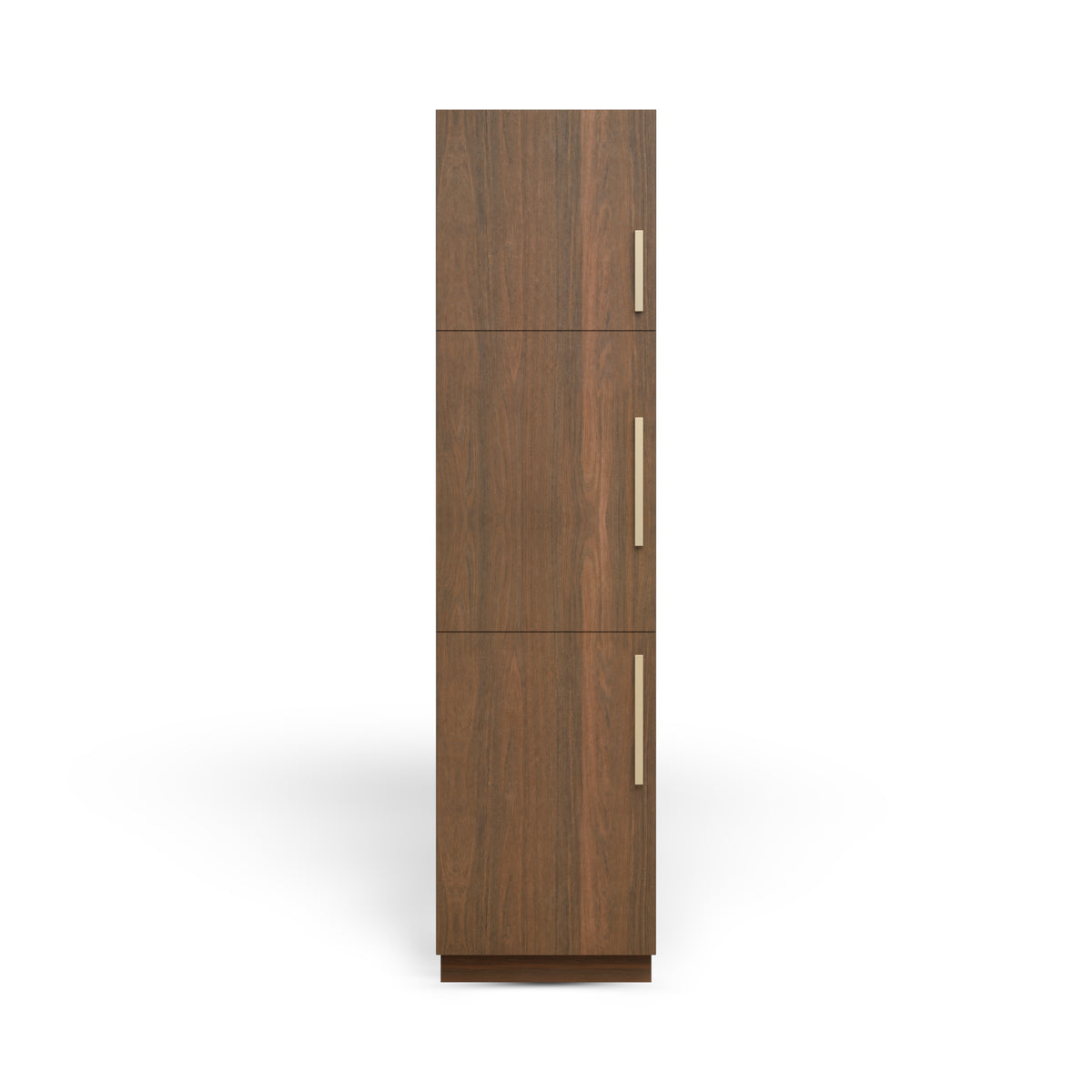Linen Cabinet 3D, Pure Walnut, Satin Gold