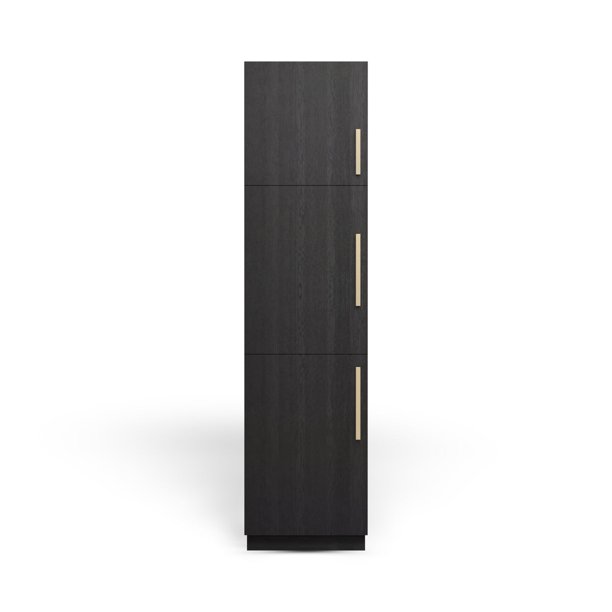 Linen Cabinet 3D, Raven Oak, Satin Gold