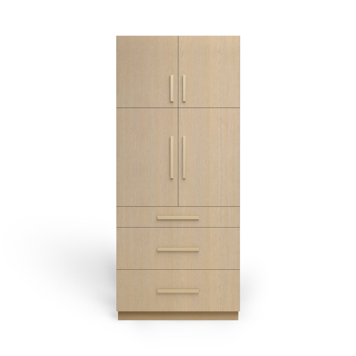 Linen Cabinet 4D 3DWS, Desert Oak, Satin Gold