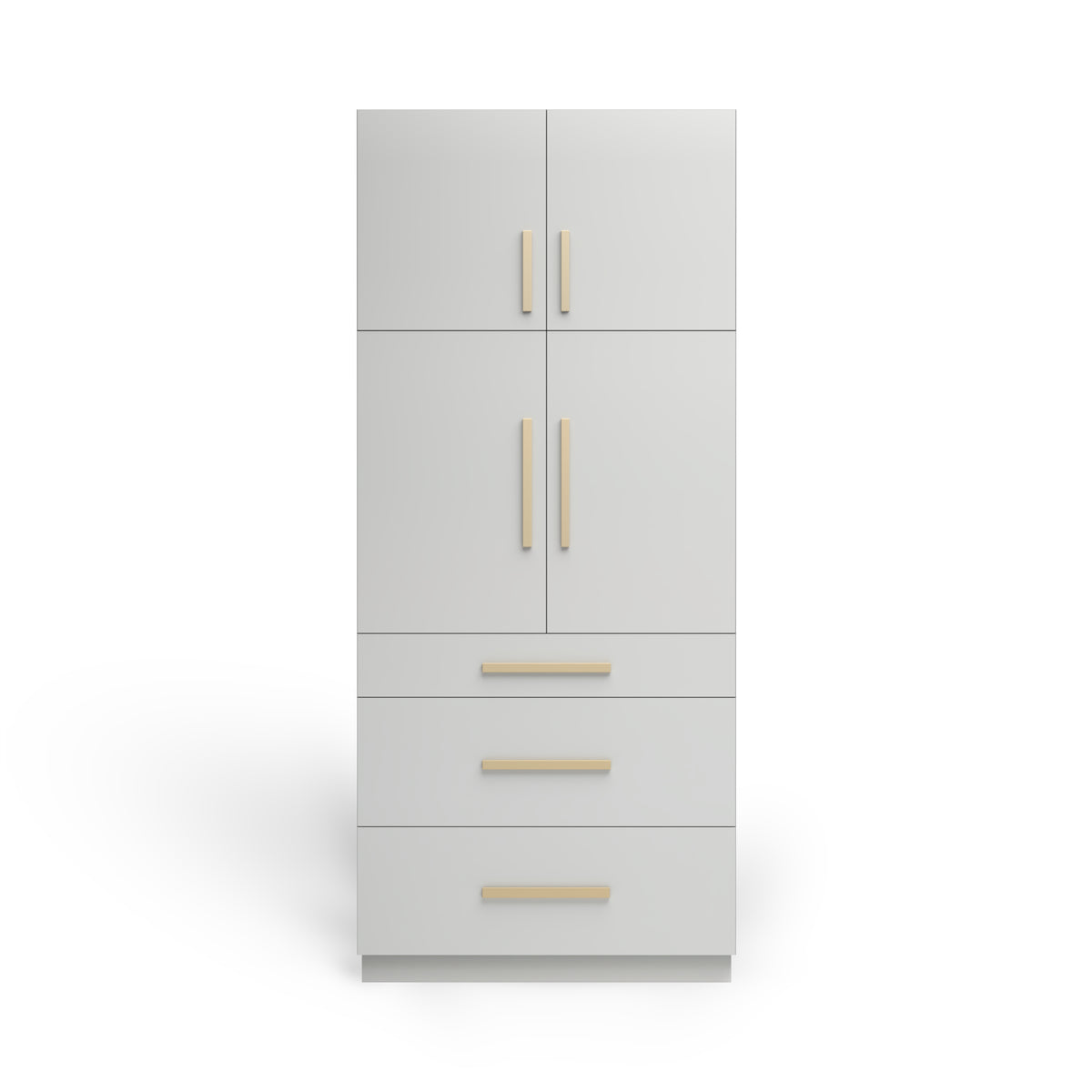 Linen Cabinet 4D 3DWS, Dove Matte, Satin Gold
