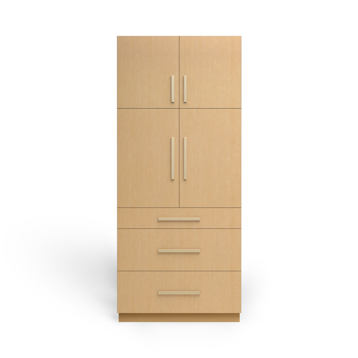 Linen Cabinet 4D 3DWS, Ivory Infinite Oak, Satin Gold