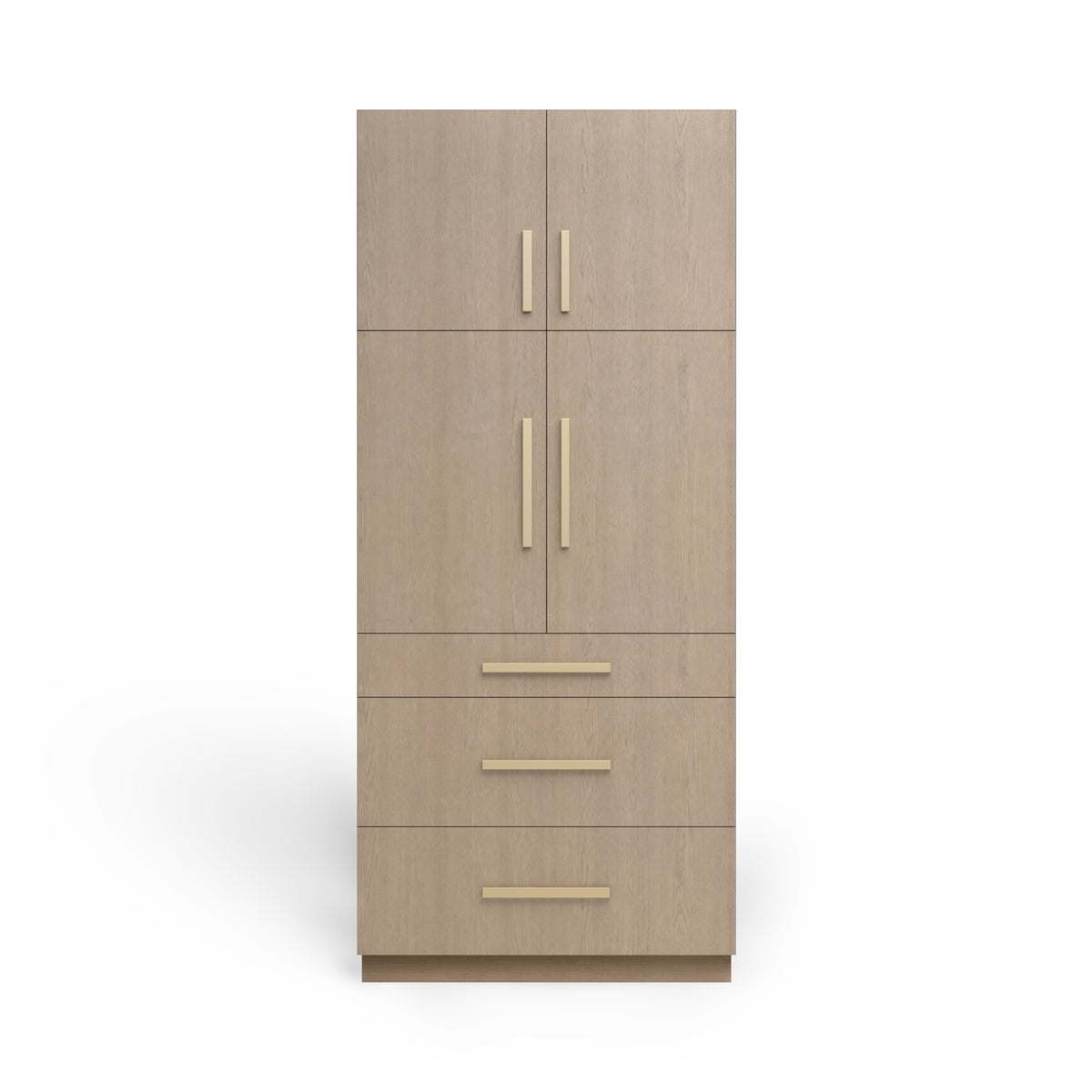 Linen Cabinet 4D 3DWS, Manhattan Oak, Satin Gold