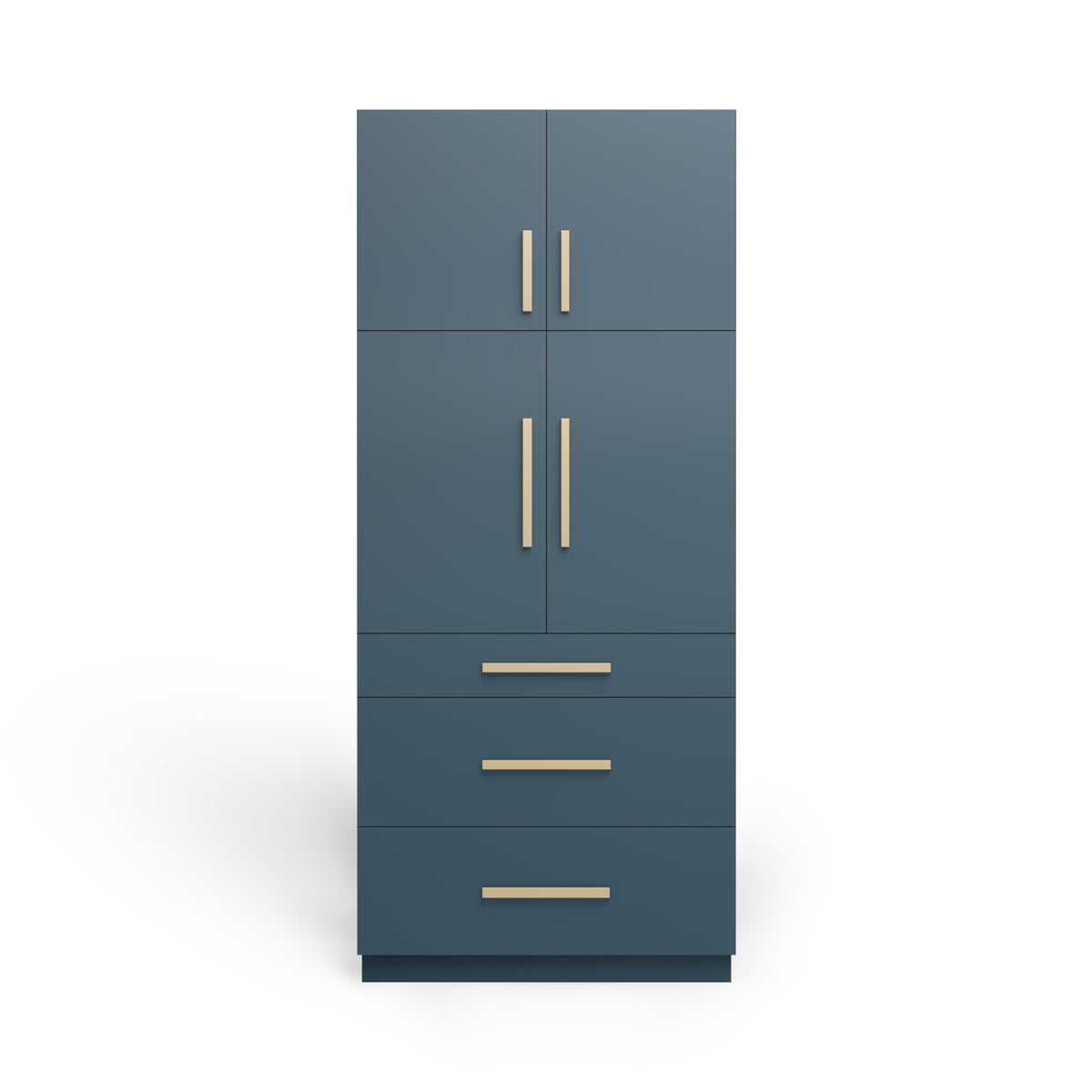 Linen Cabinet 4D 3DWS, Oceanic Matte, Satin Gold
