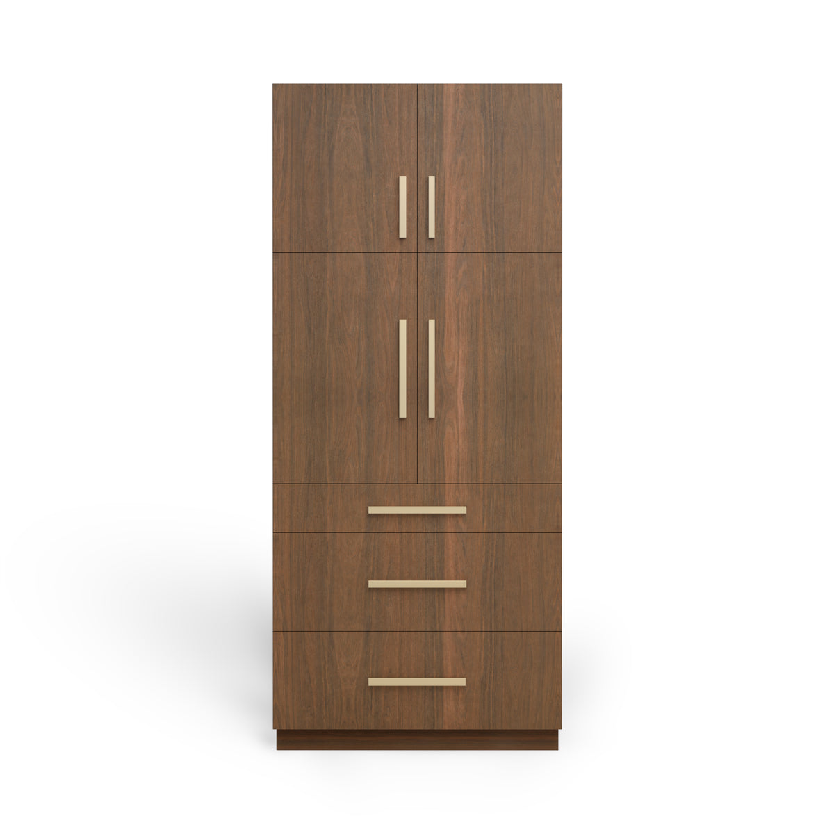 Linen Cabinet 4D 3DWS, Pure Walnut, Satin Gold