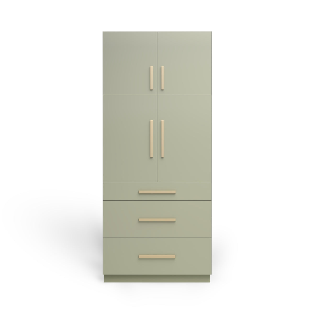 Linen Cabinet 4D 3DWS, Rainforest Matte, Satin Gold