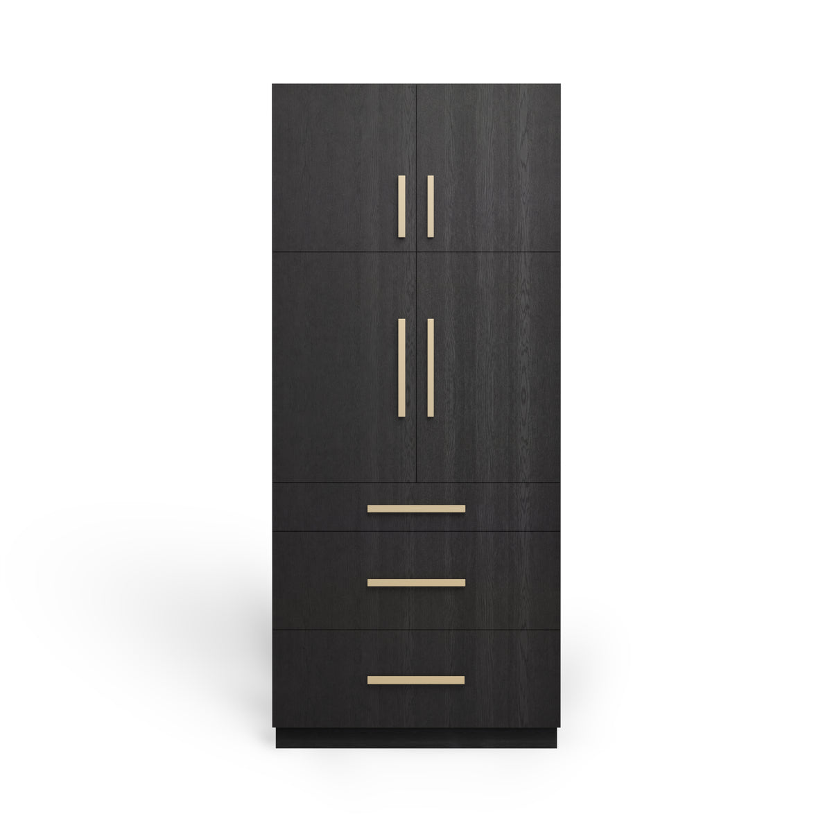 Linen Cabinet 4D 3DWS, Raven Oak, Satin Gold