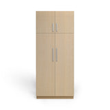 Linen Cabinet 4D, Desert Oak, Polished Chrome