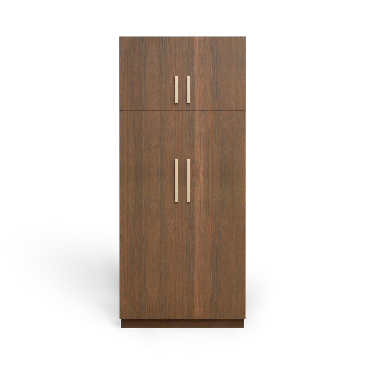 Linen Cabinet 4D, Pure Walnut, Satin Gold