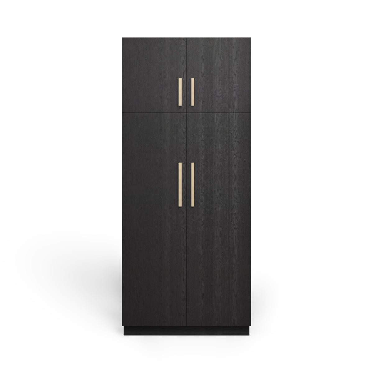 Linen Cabinet 4D, Raven Oak, Satin Gold