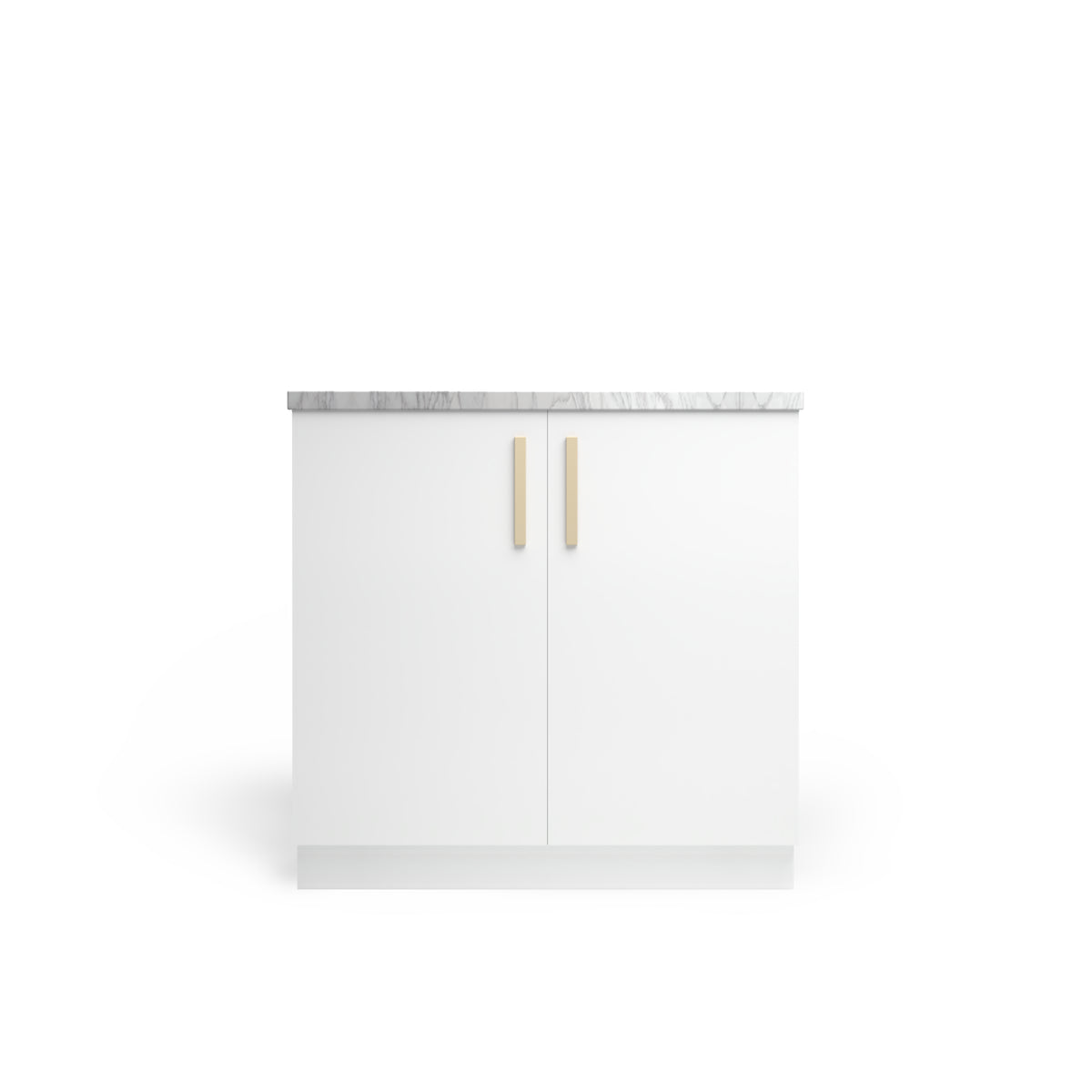 Sink Base Modern, Arctic Matte, Satin Gold