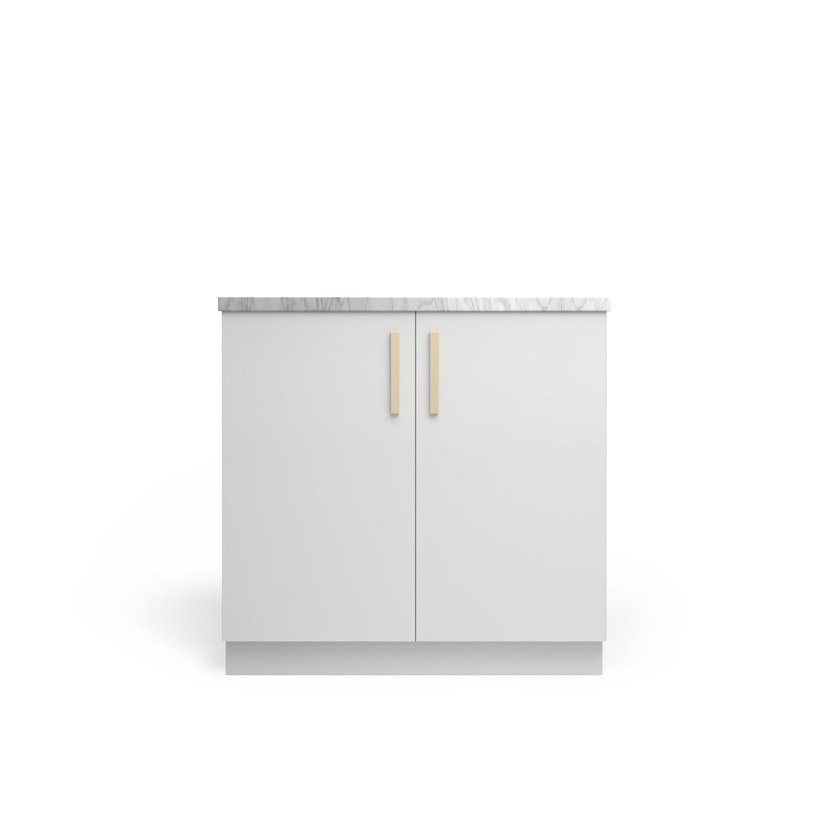 Sink Base Modern, Ash Matte, Satin Gold