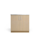 Sink Base Modern, Desert Oak, Polished Chrome