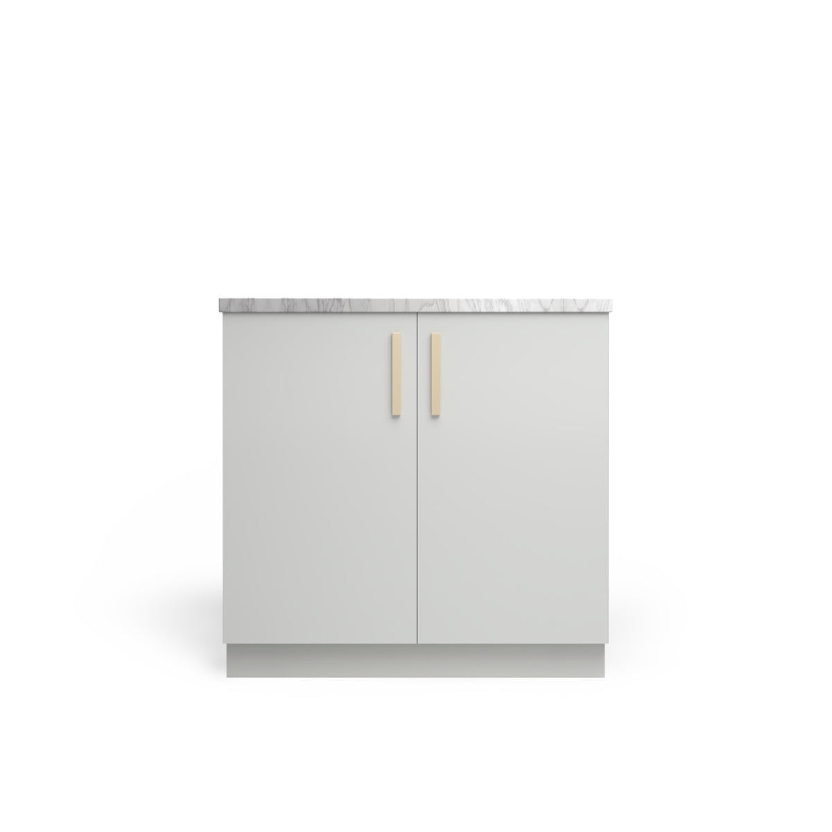 Sink Base Modern, Dove Matte, Satin Gold
