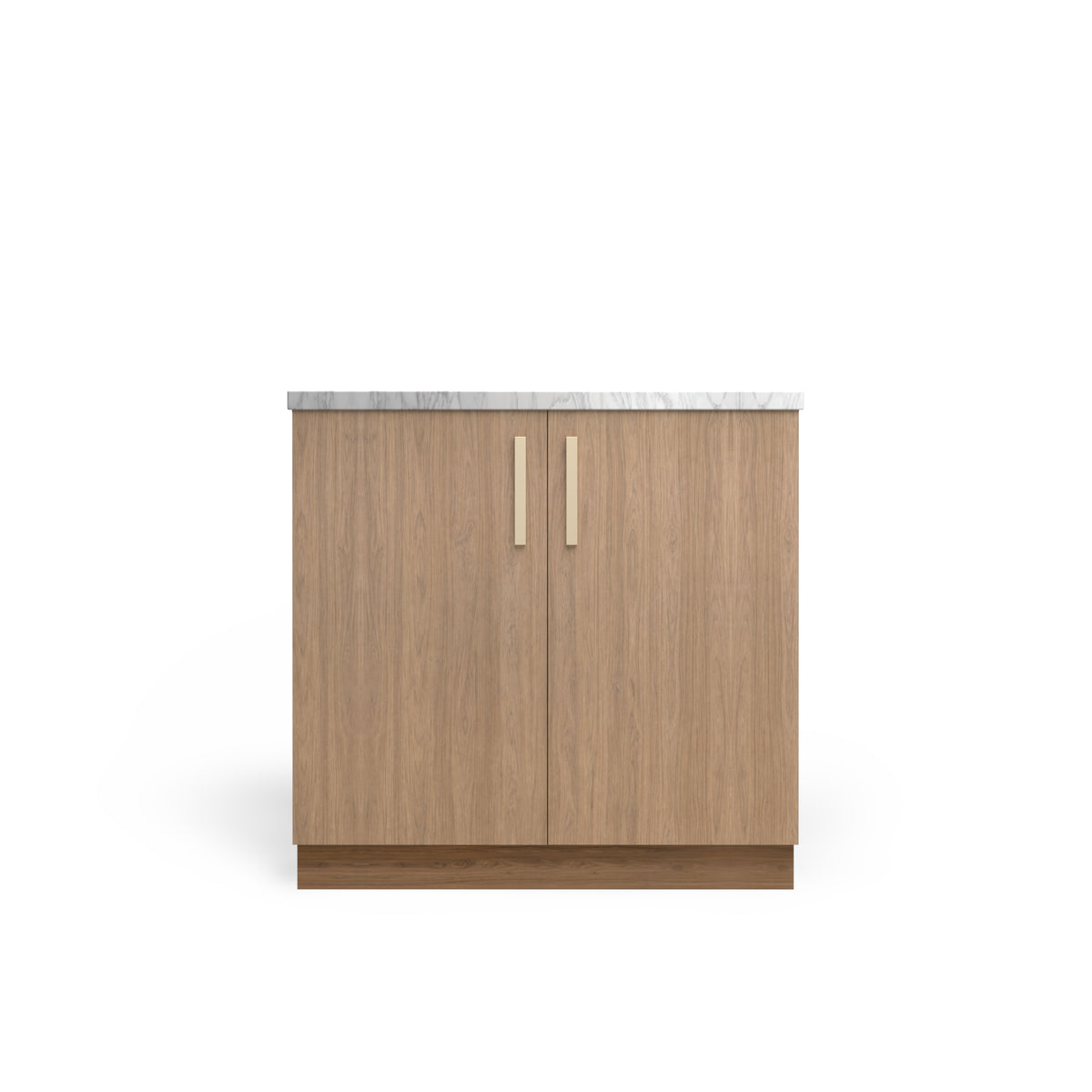 Sink Base Modern, Frozen Walnut, Satin Gold