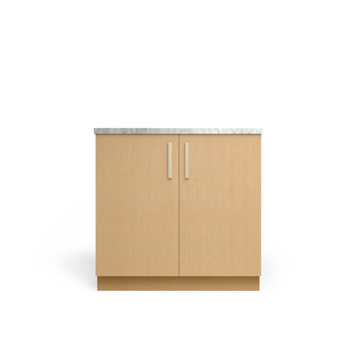 Sink Base Modern, Ivory Infinite Oak, Satin Gold