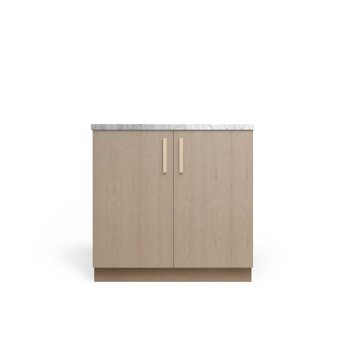 Sink Base Modern, Manhattan Oak, Satin Gold