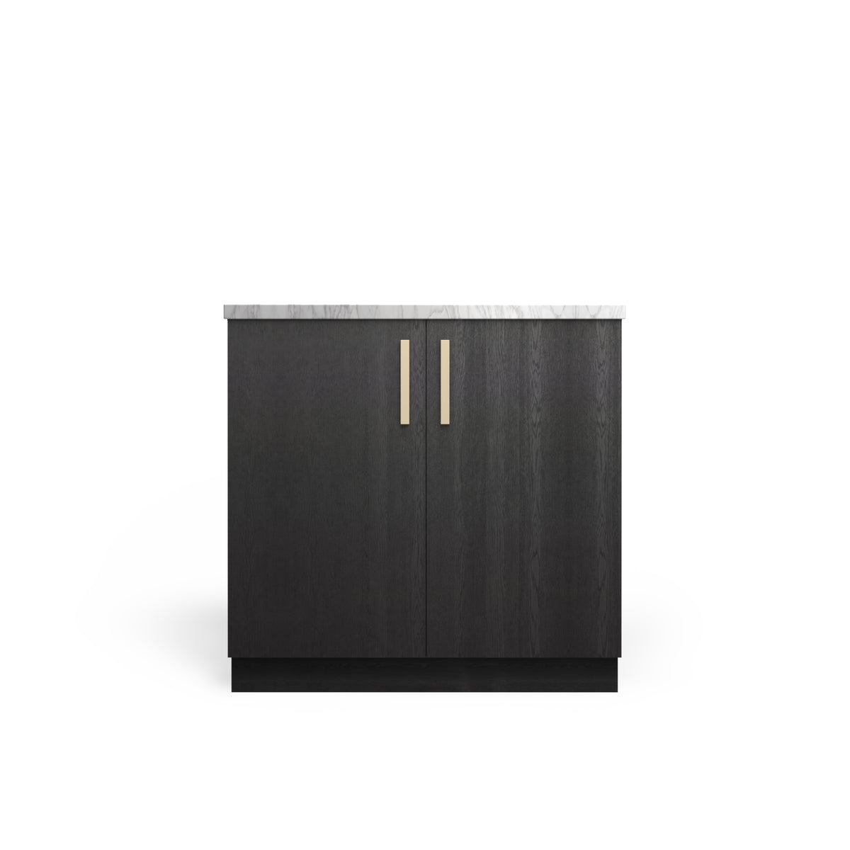 Sink Base Modern, Raven Oak, Satin Gold