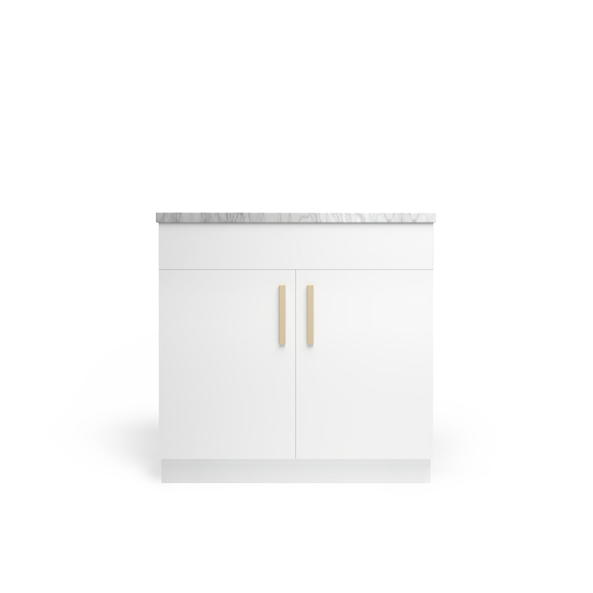 Sink Base Standard, Arctic Matte, Satin Gold