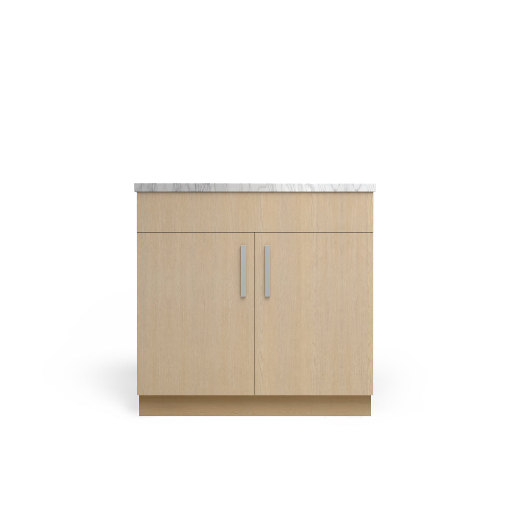 Sink Base Standard, Desert Oak, Polished Chrome