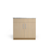 Sink Base Standard, Desert Oak, Polished Chrome
