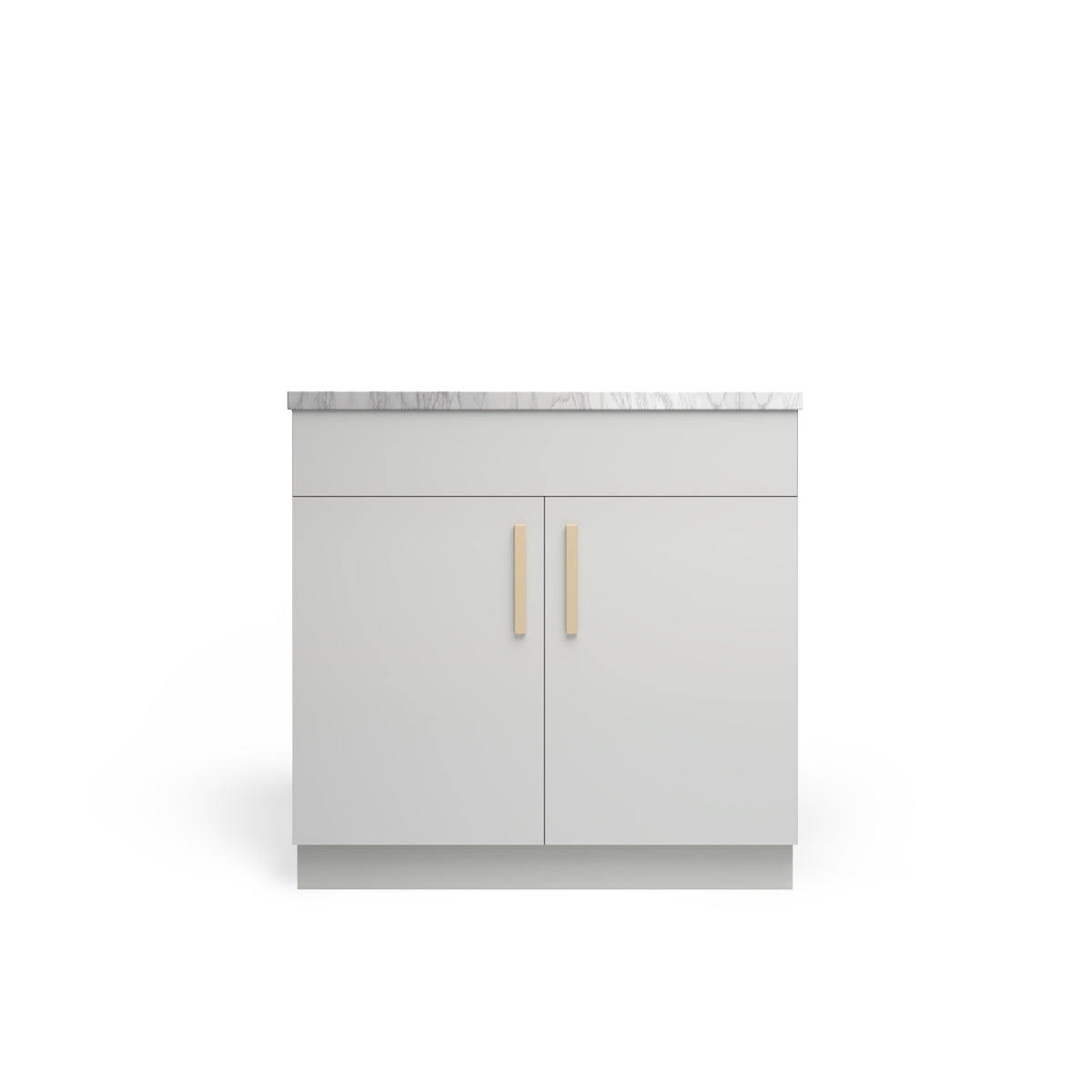 Sink Base Standard, Dove Matte, Satin Gold