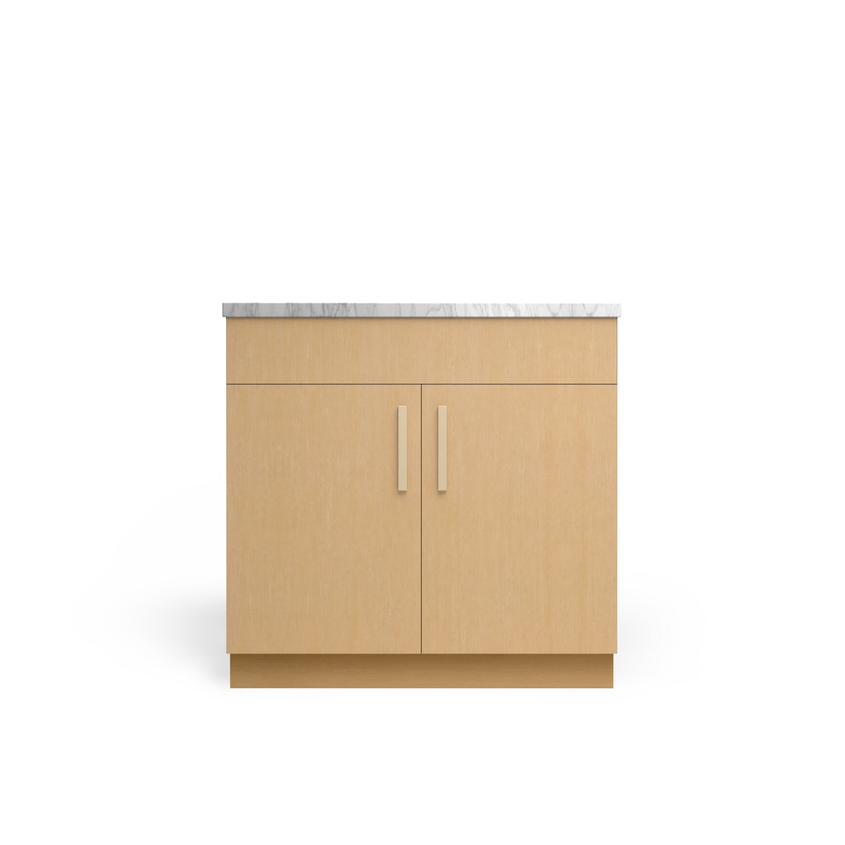 Sink Base Standard, Ivory Infinite Oak, Satin Gold