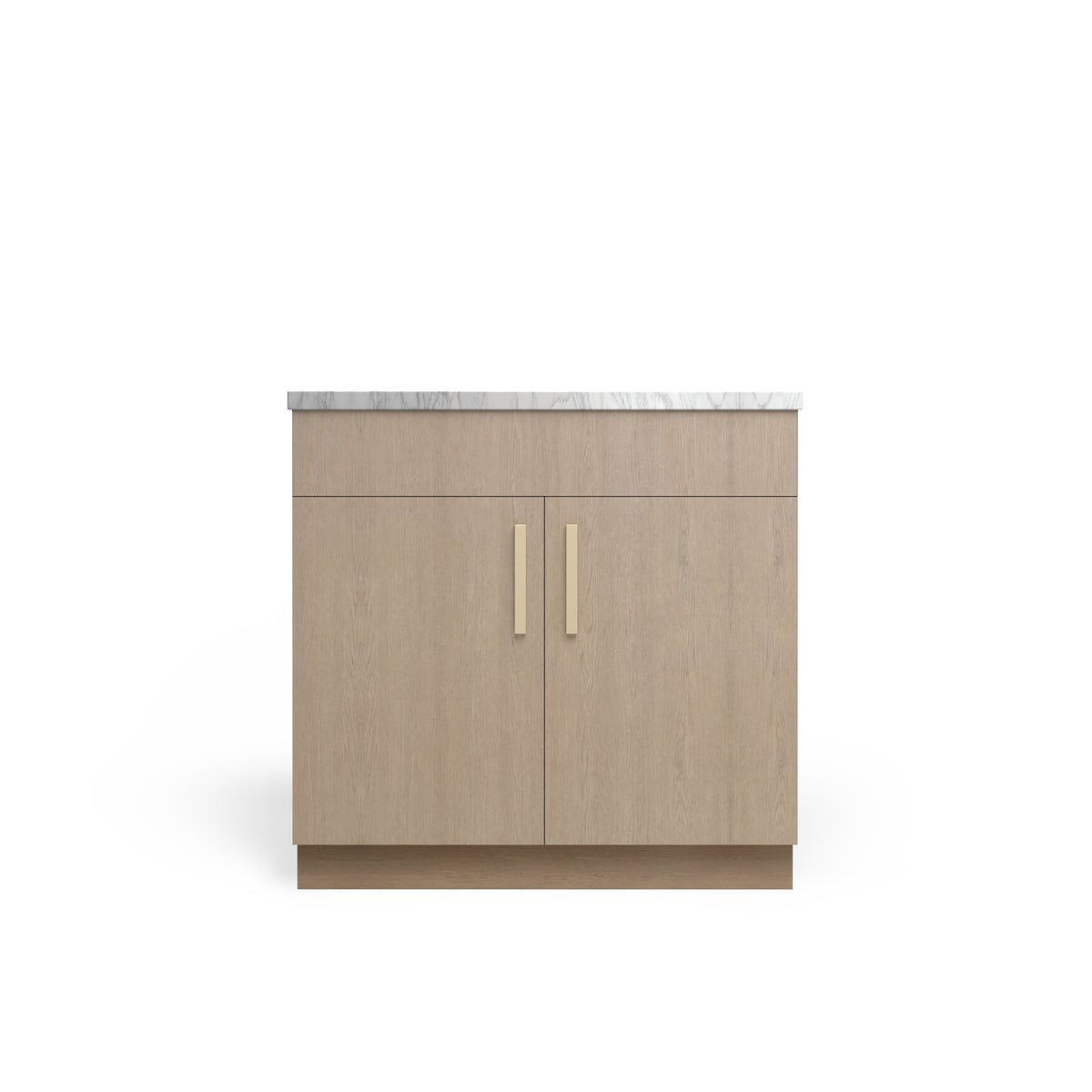 Sink Base Standard, Manhattan Oak, Satin Gold