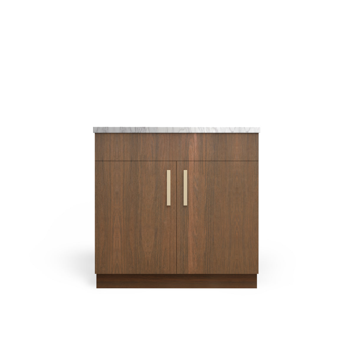 Sink Base Standard, Pure Walnut, Satin Gold