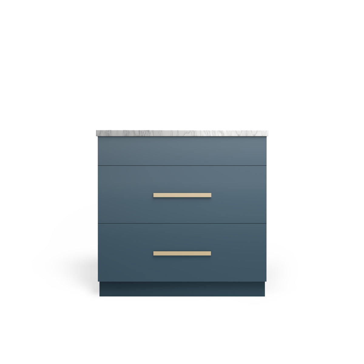 Sink Base with 3 Drawer, Oceanic Matte, Satin Gold