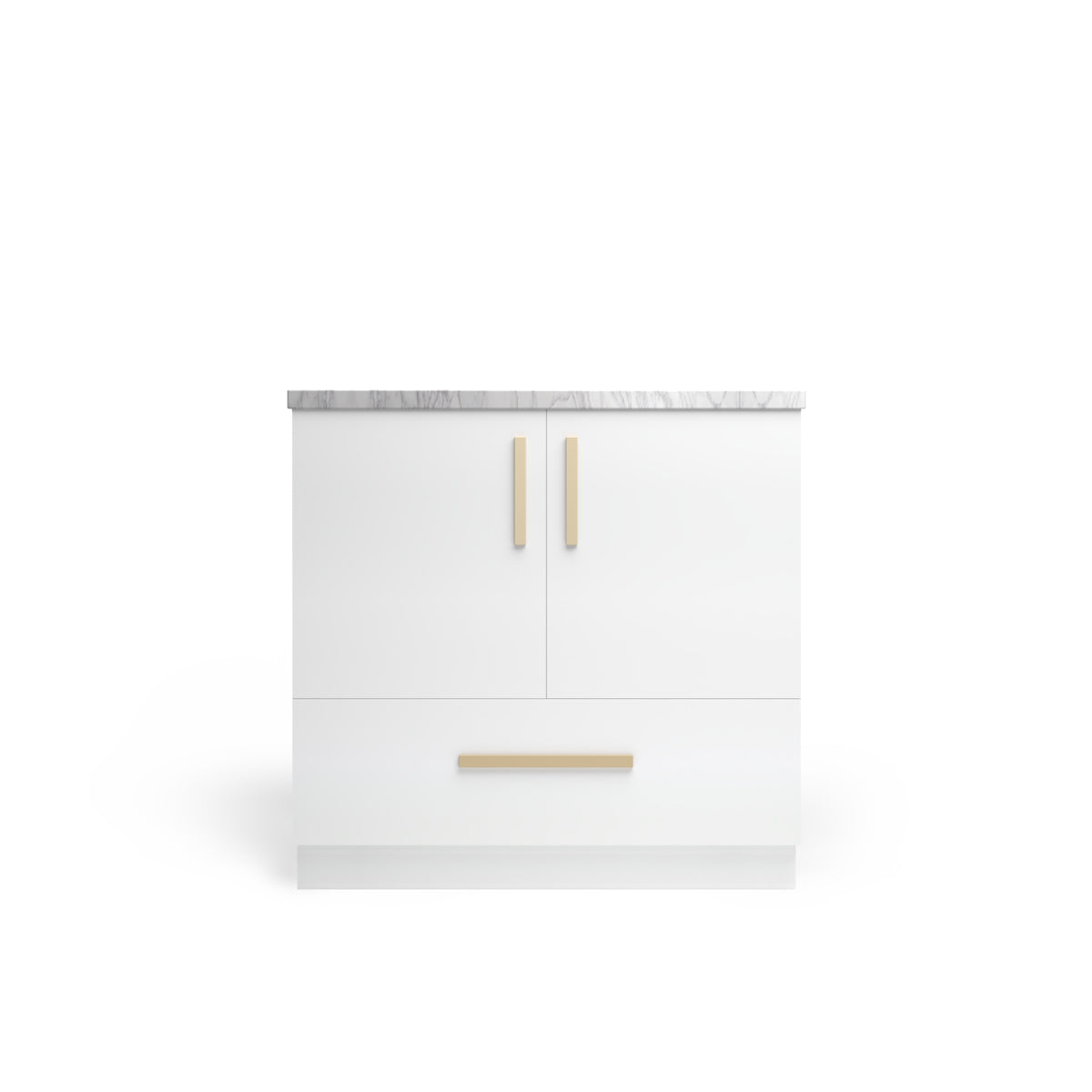 Sink Base with Drawer 10", Arctic Matte, Satin Gold