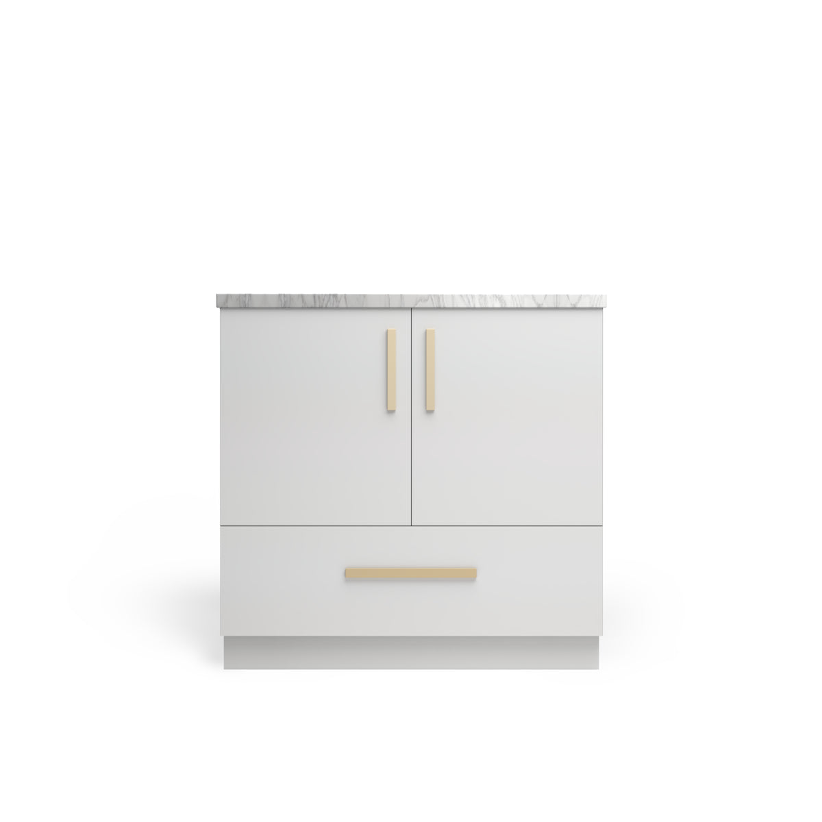 Sink Base with Drawer 10", Ash Matte, Satin Gold
