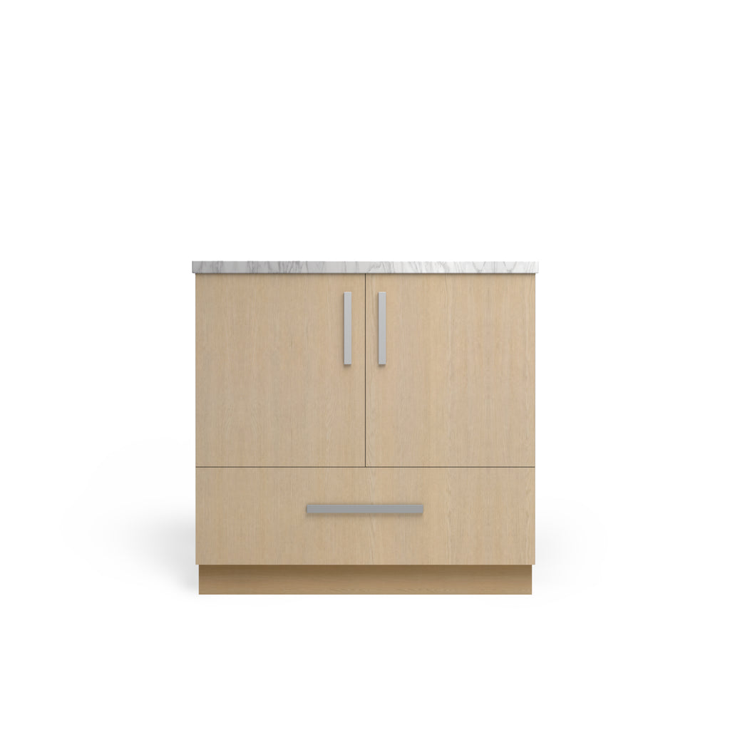 Sink Base with Drawer 10", Desert Oak, Polished Chrome