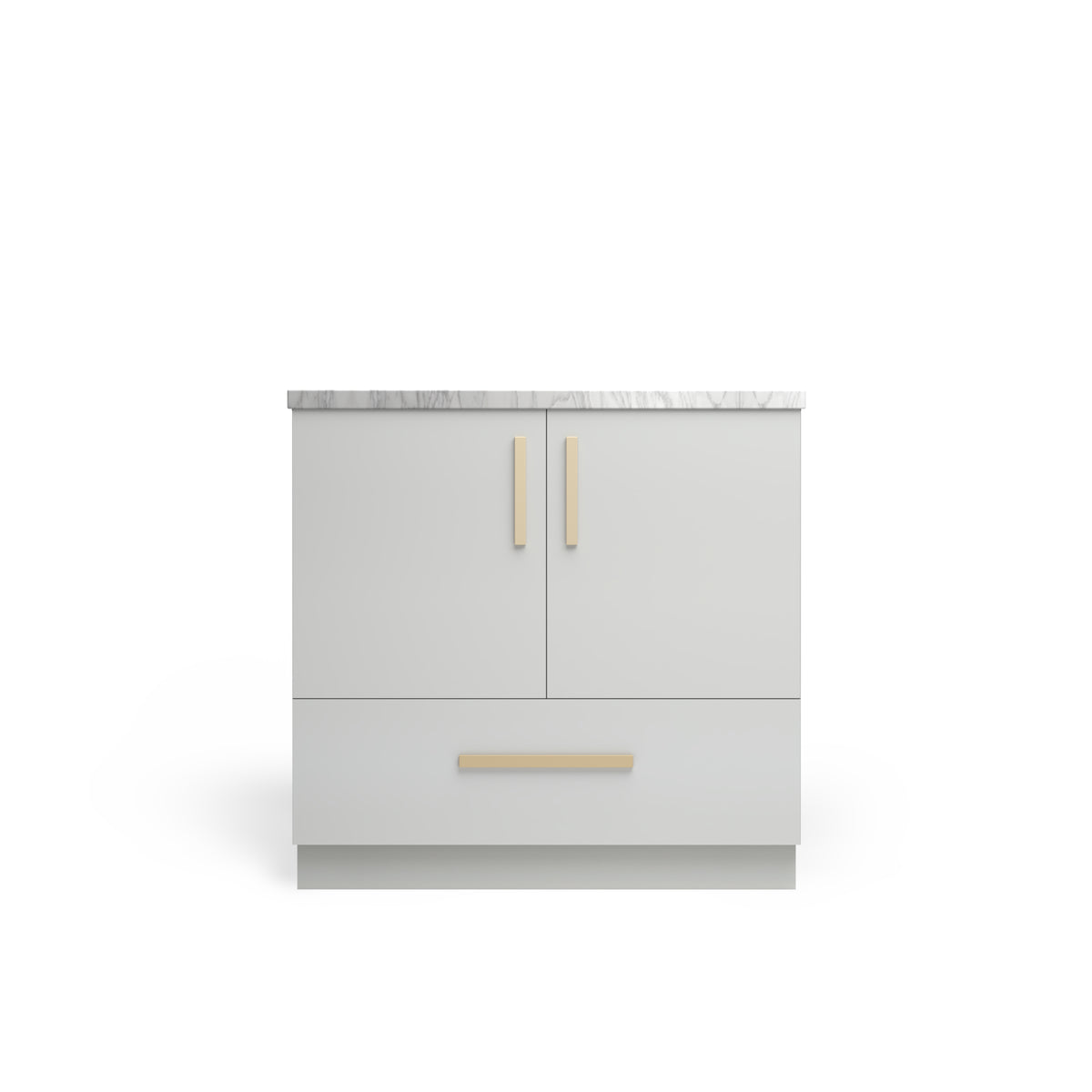 Sink Base with Drawer 10", Dove Matte, Satin Gold