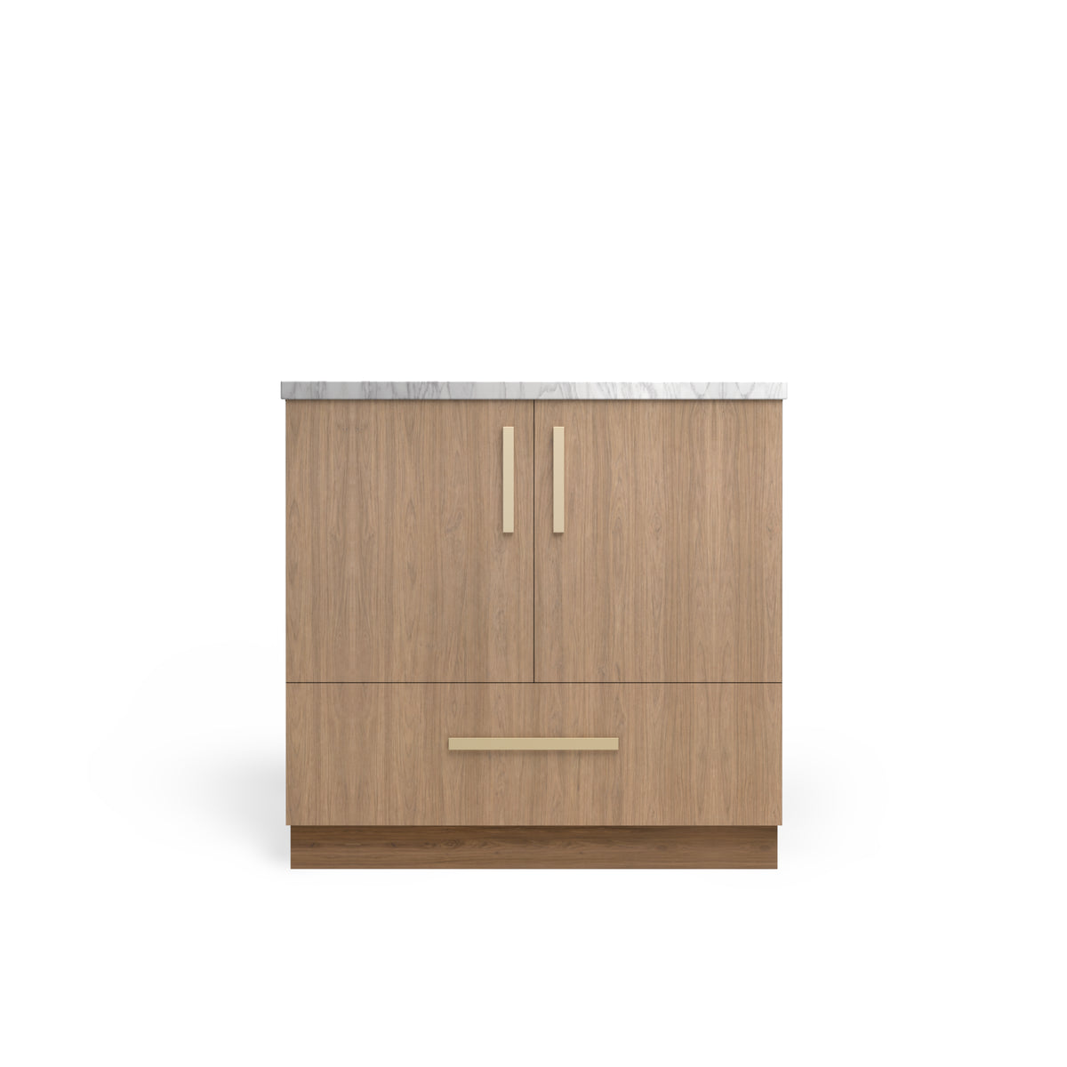 Sink Base with Drawer 10", Frozen Walnut, Satin Gold